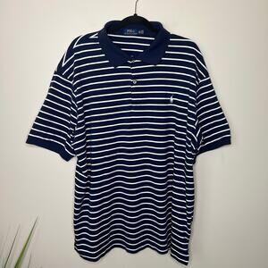 Polo Ralph Lauren Striped Soft Cotton Polo Shirt Navy/White Size 2XB Big &‎ Tall